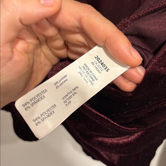 Dex Burgundy Velvet Top - Picture 4 of 11